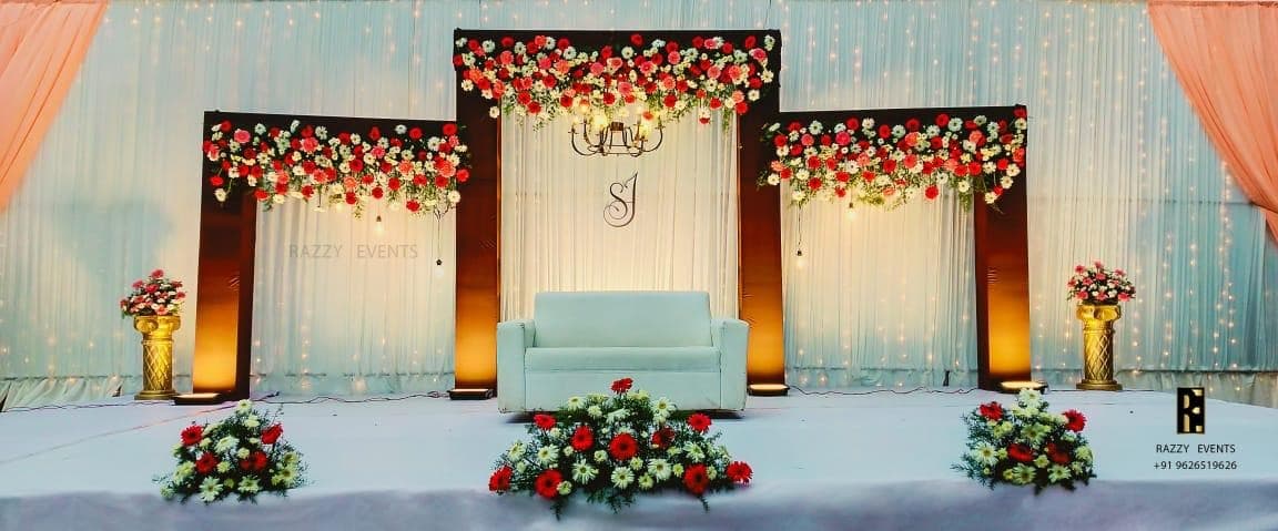 Grand Multi-Arch Floral Wedding Stage