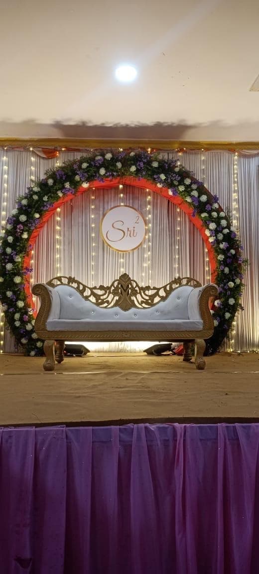 Regal Draped Floral Reception Stage