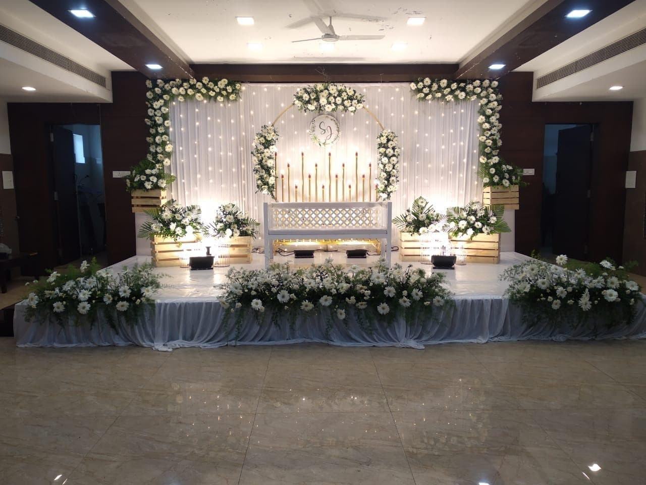 Royal White Floral Wedding Reception
