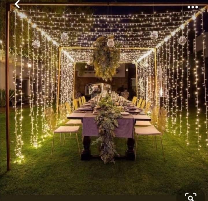 Intimate Fairy Light Dining Tunnel
